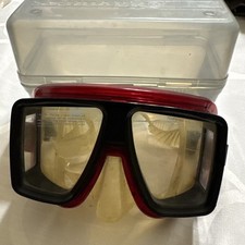 Scubapro Dive Mask Quad Vision Crystal / Red 24-392-000 InCase Good Condition