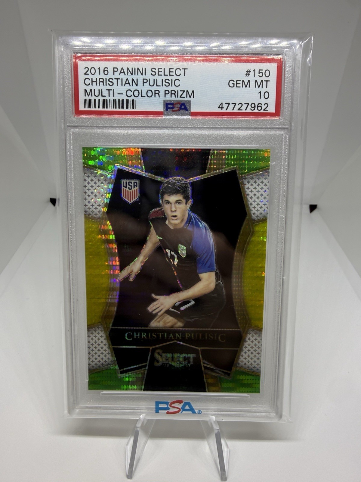 Christian Pulisic 2016-17 Panini Select #150 RC Multi Color PSA 10 Gem USA SP
