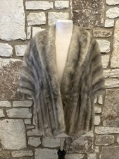 Vtg. Schumachers Furs Light Brown Genuine Mink Stole/Cape Mint Condition