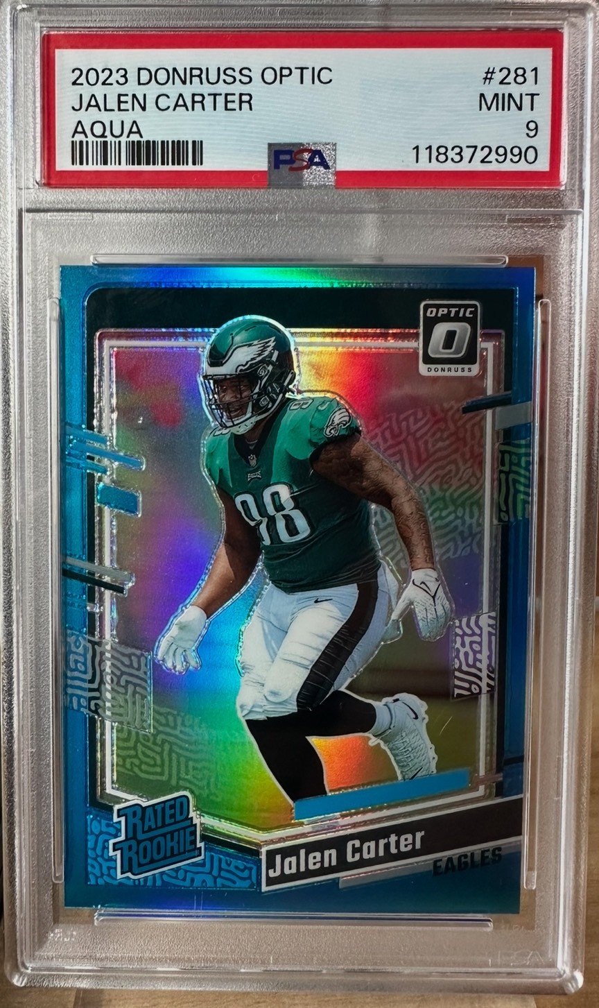 2023 Donruss Optic 281 Jalen Carter Aqua /299