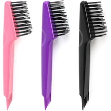 Hair Brush Cleaner Set 3-Piece with Comb Nylon Bristles for Salon Home Cleaning