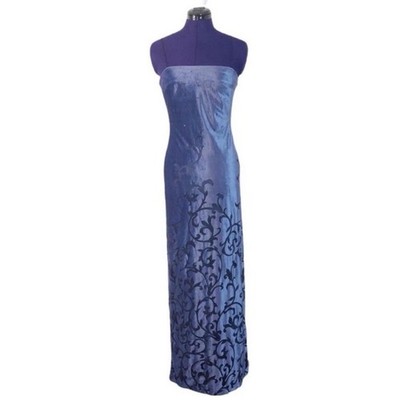 Windsor Periwinkle Blue Velvet Rhinestone Maxi Dress Size Small