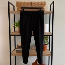 Talbots Mid-Rise Hampshire Ankle Black Woven Career Dress Pant Trouser, 6P