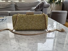 Saks Fifth Avenue Gold Beaded Clutch Purse