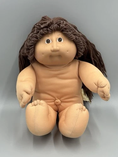 Vintage Cabbage Patch Kids DOLL Brunette Brown Hair Freckles Coleco READ DETAILS