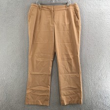 Talbots Dress Pants Women Heritage Elastic Waist Zip Fly Stretch Chino Beige