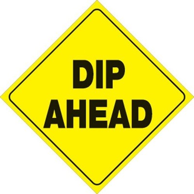 Voss Signs 425 DA YR Yellow Plastic Reflective Sign 12'' - Dip Ahead