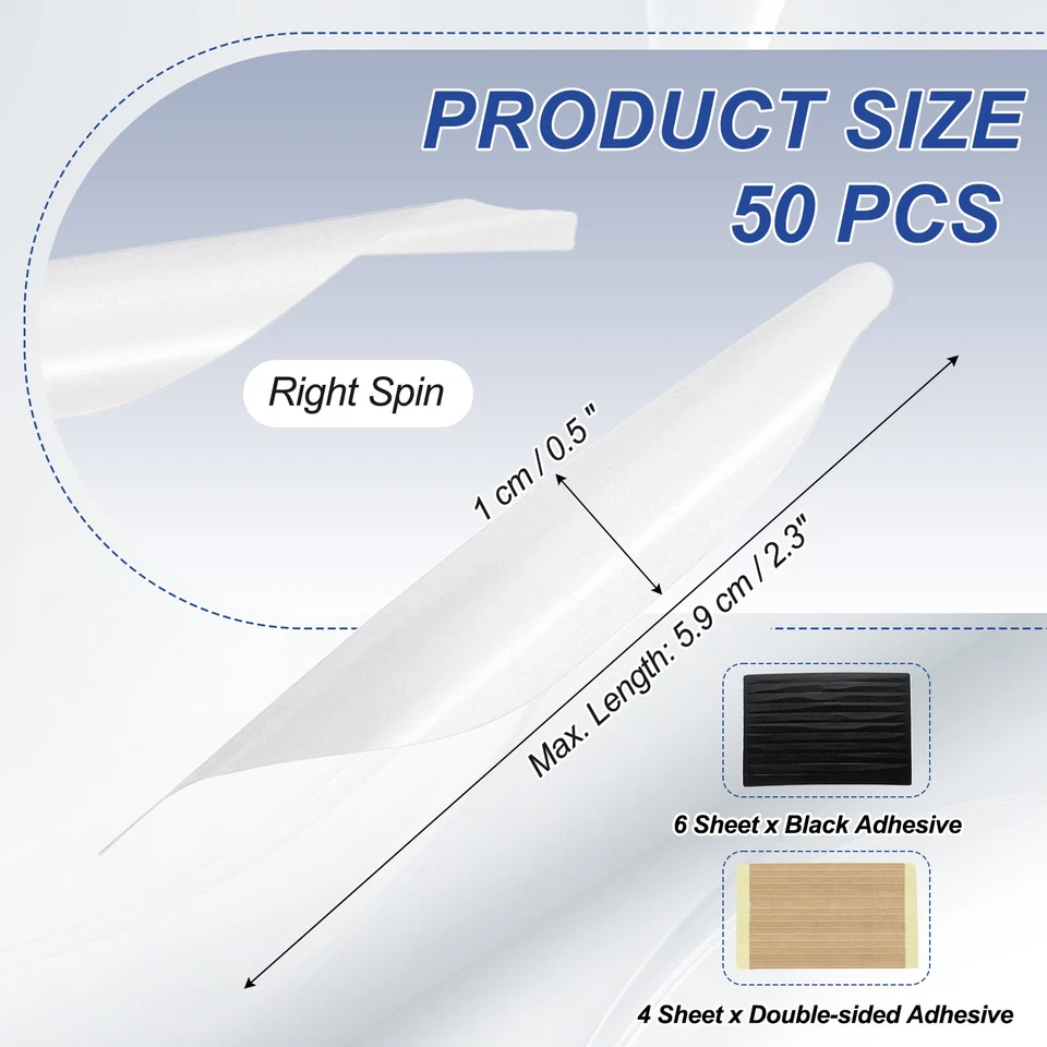 50pcs Arrows Spin Vanes 1.8 Inch Plastic Arrow Fletching Right Twist, White Foto 2 de 4