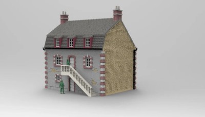 Tabletop Gebäude Gelände WW2 Europäisches Wohnhaus Wargaming 28mm