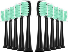 Replacement Toothbrush Heads 10 Pack for Aquasonic Black