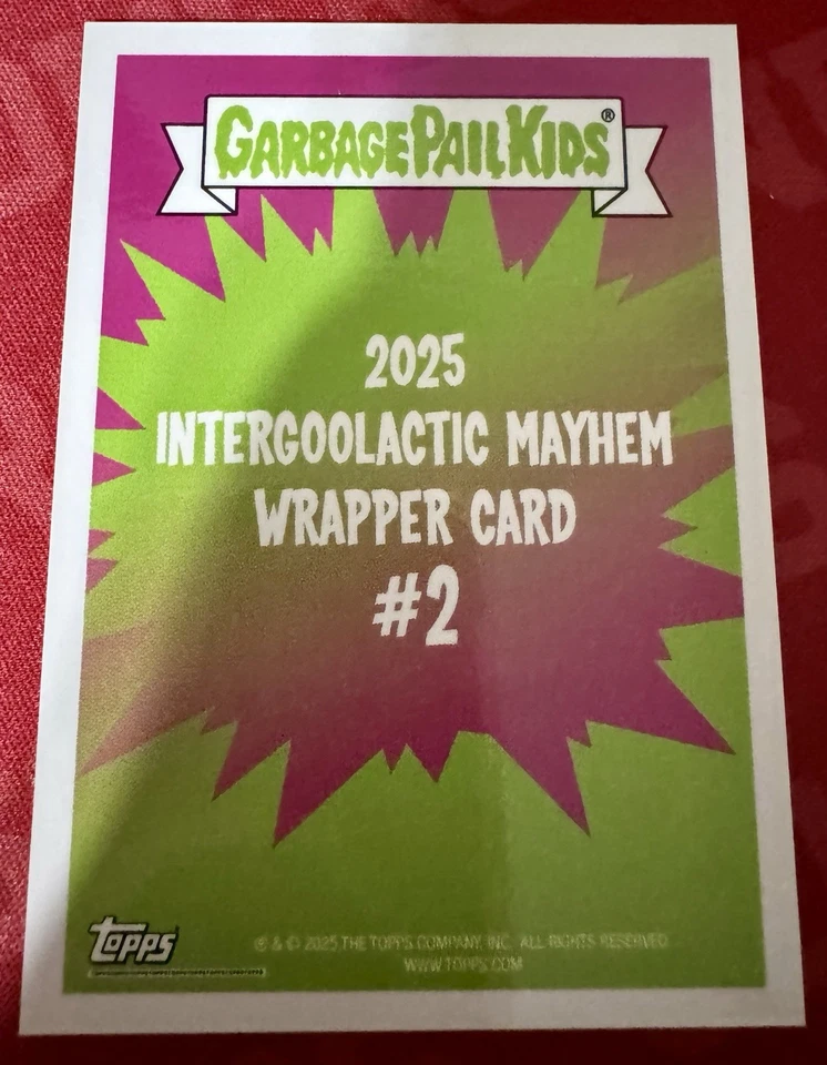GARBAGE PAIL KIDS INTERGOOLACTIC MAYHEM WAVE 1 GOLD WRAPPER CARD #2 (06/25) - Image 3 of 4