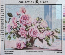 Needlepoint Painted Canvas Gobelin 11880W - Flowers 20"x24" Collection D'Art