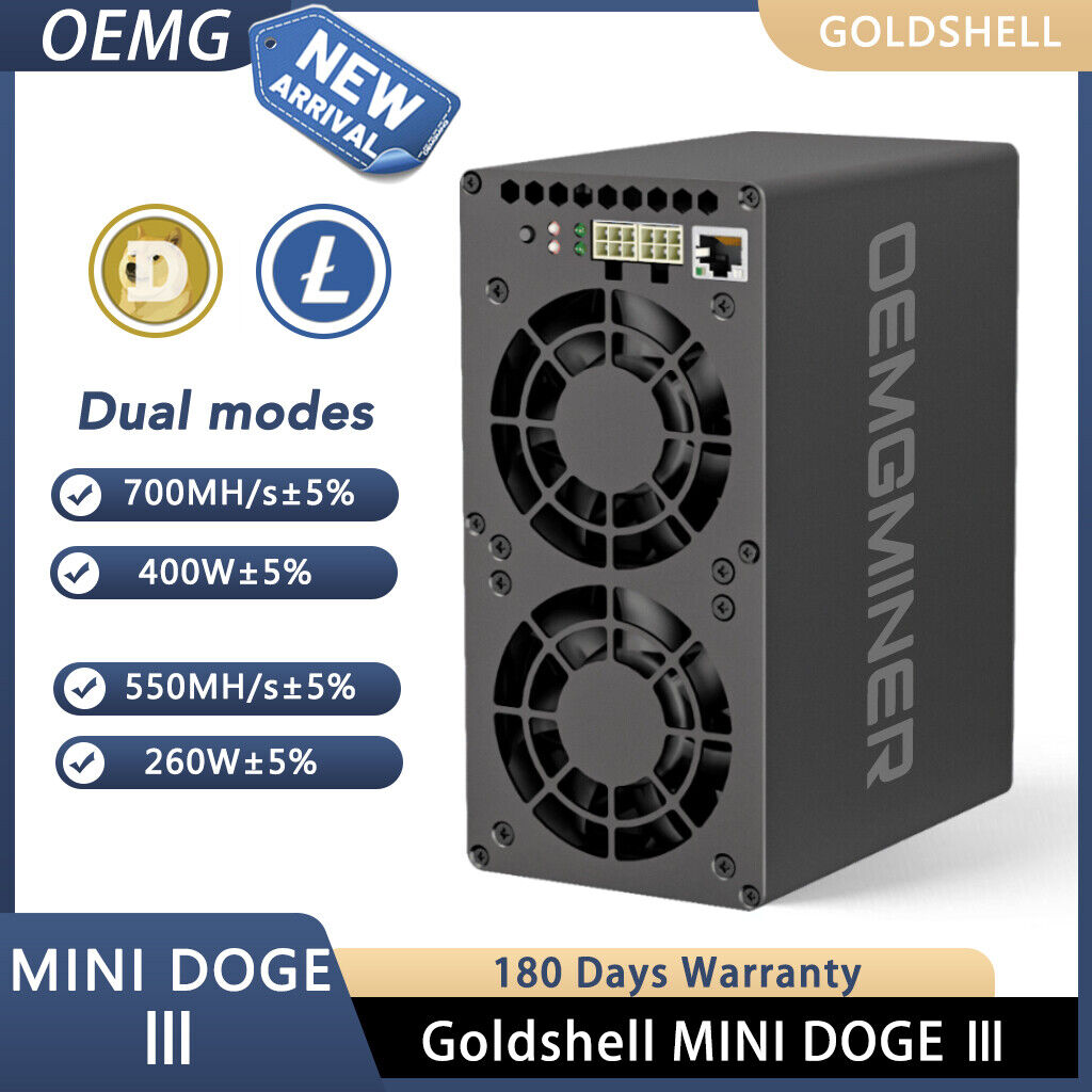 Goldshell Mini Doge 3 Ⅲ Miner LTC Doge Coin Dual Mode 700M Goldshell Mini Doge 3 Ⅲ Miner LTC Doge Coin Dual Mode 700M