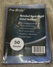 50 PRO SAFE GRADED SEMI-RIGID CARD HOLDERS for PSA Grading Submissions #34078