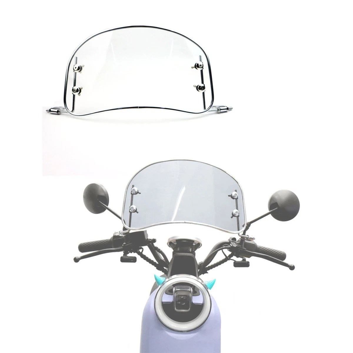 Motorcycle Windshield Windscreen Screen Deflector Universal For Scooter E bike