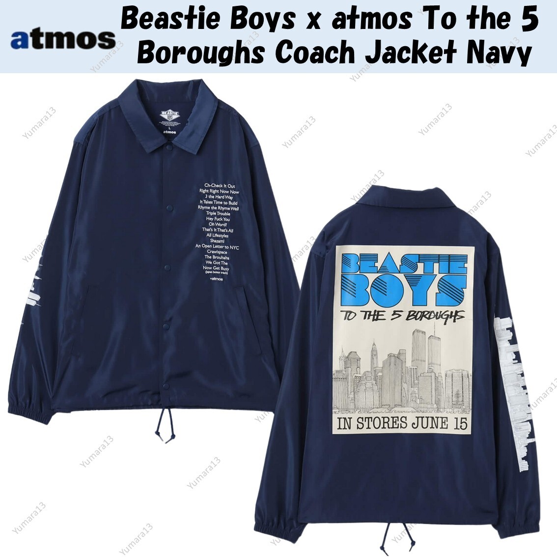 ジャケット・アウター Beastie Boys x atmos COACH JACKET BLACK Beastie Boys x atmos COACH JACKET BLACK（ビースティ ボーイズ