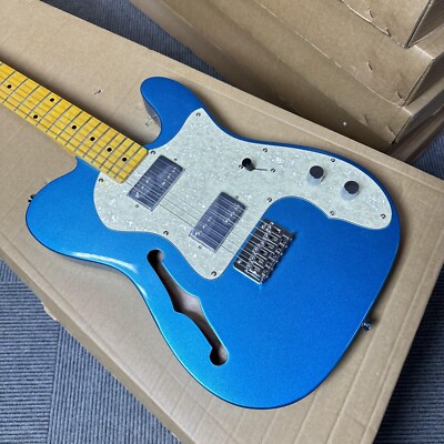 Custom Shop Blue TELE Electric Guitar Maple Fretboard Chrome