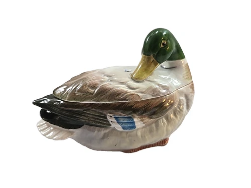 Vintage Otagiri Mallard Duck Ceramic Small Condiment Serving Dish 5"x4"x3"