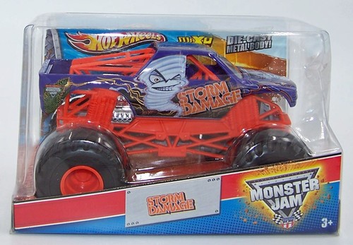 2013 Hot Wheels Monster Jam 1:24 STORM DAMAGE Diecast Monster Truck - NEW