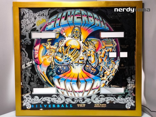 Bally Silverball Mania Backglass 1979 Kevin O’Connor Artwork gerahmt 77×70cm TOP - Bild 1 von 4