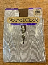 ROUND THE CLOCK PANTYHOSE CONTROL TOP SANDALTOE OPAQUE CHESTNUT BROWN AB 💗NEW💗