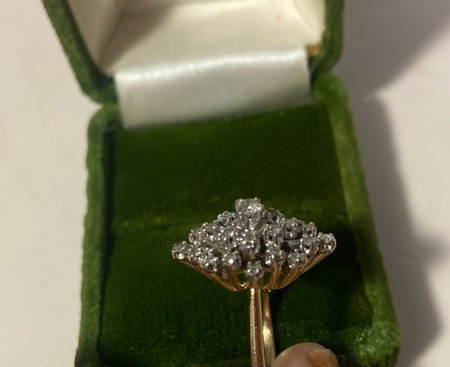 Vintage 14K Gelbgold Diamant Starburst Cluster Ring 1,5-2,5 Tcw 4,9 Gramm Stunnin - Bild 11 von 16