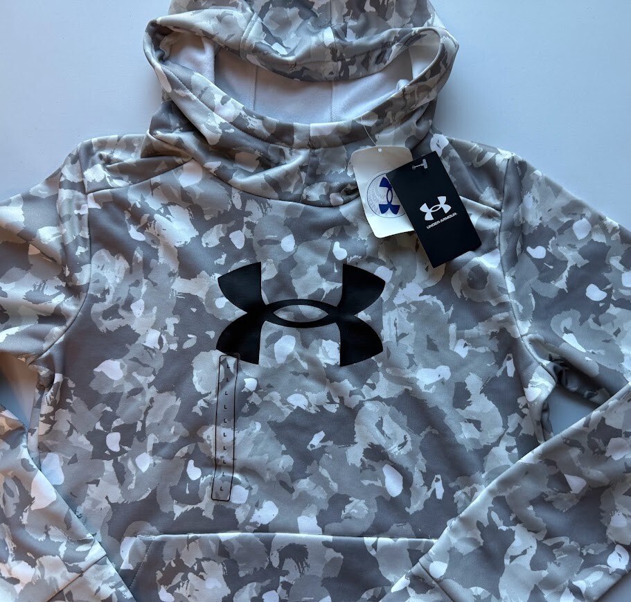 Under Armour Youth Large Fleece Big Logo Gray Camo YL MSRP $45