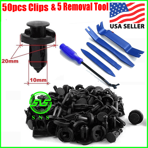 50pcs Bumper Clips 10mm Rivet Retainer Fastener for HONDA & 5 TRIM