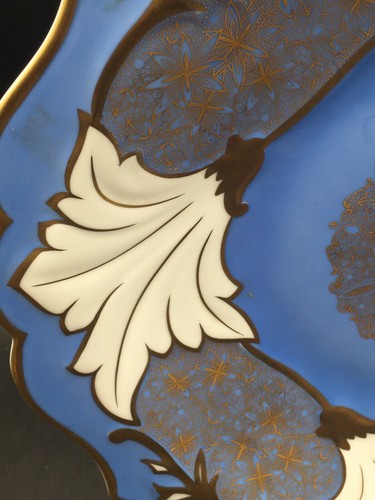 Antique Bintage Weimar Jutta Blue Porcelain 12 5/8” Cake Plate - Picture 2 of 8