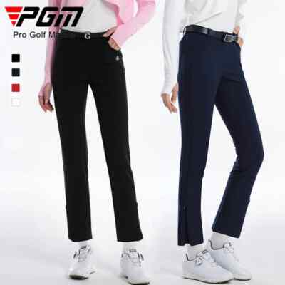 PGM Women's Summer Golf Sports Pants - Zip Flare Breathable Slim Fit Quick Dry