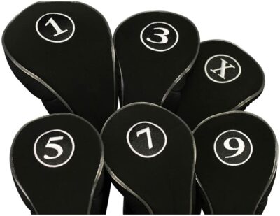 GOLF CLUB HEAD COVERS DRIVERS BLACK HEADCOVER FULL COMPLETE 1 3 5 7 9 X WOOD SET