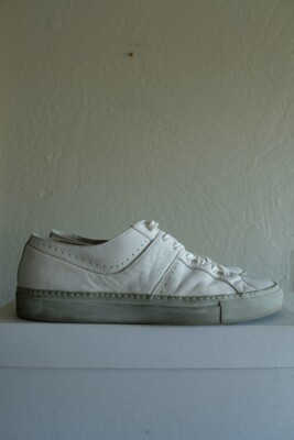 Y's Yohji Yamamoto White Leather Sneakers Lambskin Shoes Common Projects 42 9 4