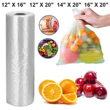 Clear Plastic Produce Bags 350 on a Roll Food Bread Vegetable Storage Reusable