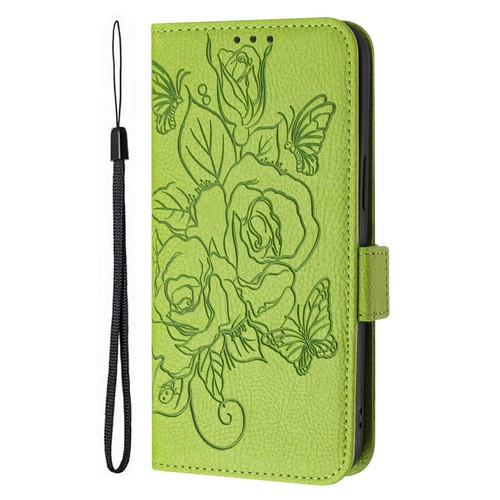 Green Leather Rose Wallet Phone Case For Xiaomi Redmi POCO VIVO Sony Nokia OPPO - Picture 21 of 25