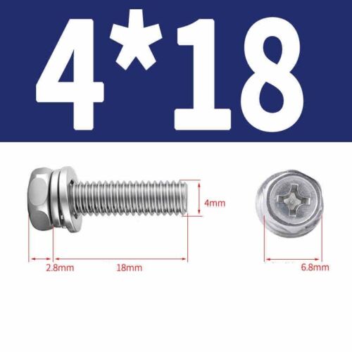 Phillips Hex Head with Washer Screws Hexagon Combination Stainless Steel M3-M10 - Picture 21 of 71