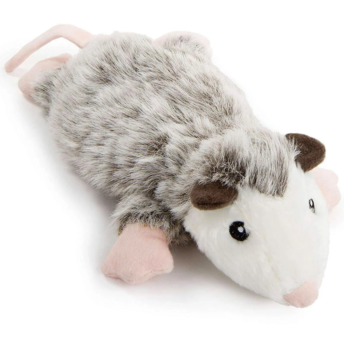 GoDog Flatz Opossum Squeaky Dog Toy Large