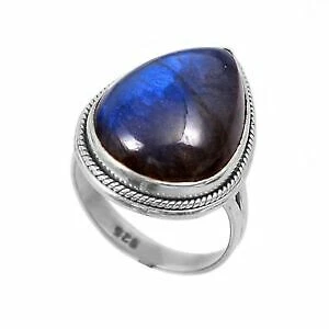 Banda De Labradorita anillos de piedra para hombres