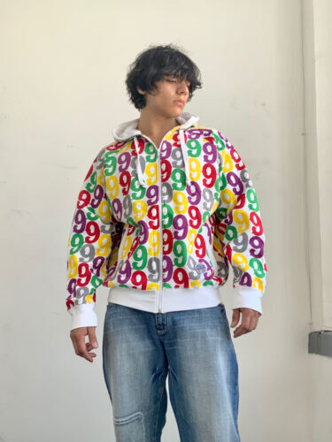 Men's Gino Green Global White | Multicolor All Over Hoodie - Picture 1 of 10