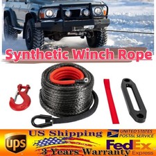 38x100ft Synthetic Winch Rope 23809lbs Recovery Cable Winch Line For Truck Suv 38x100ft Synthetic Winch Rope 23809lbs Recovery Cable Winch Line For Truck Suv