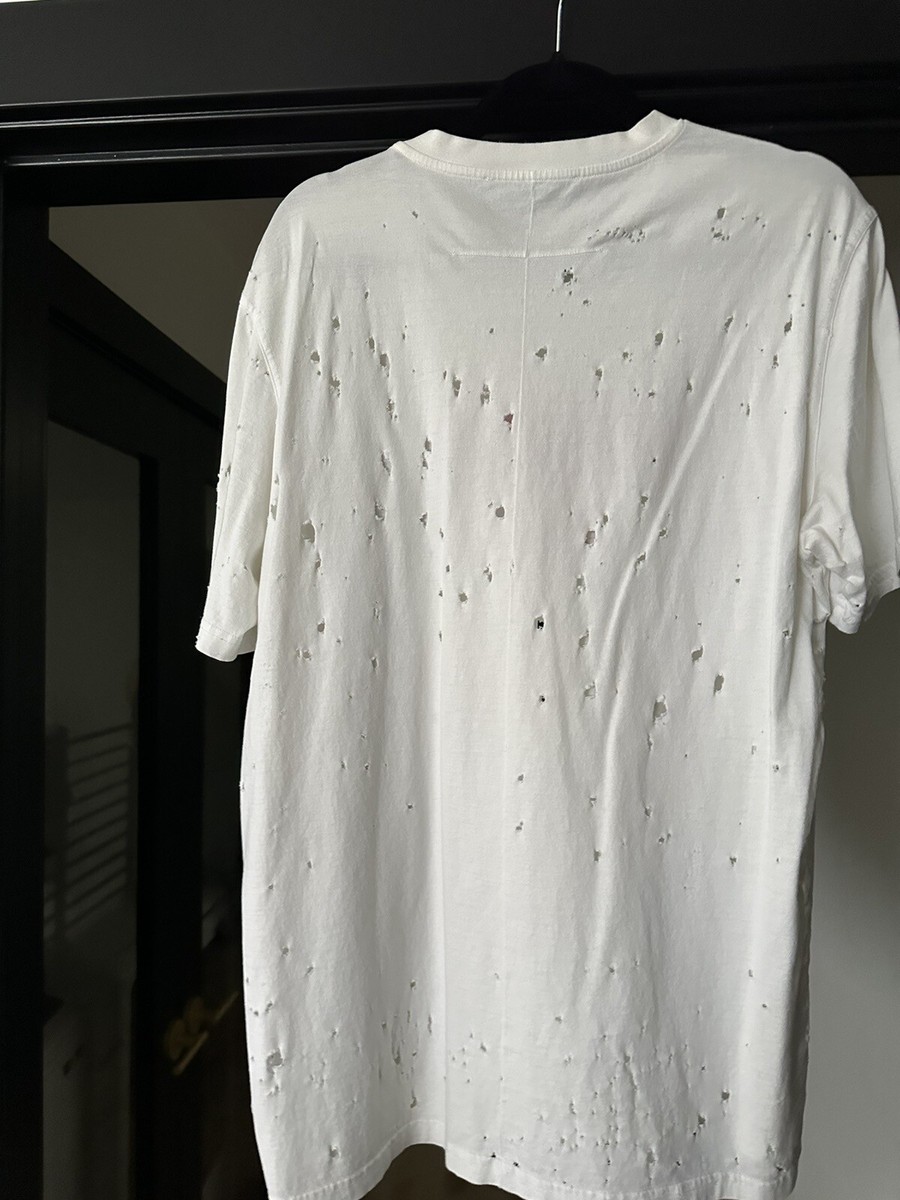 Givenchy Women's White Distressed Logo Cotton T-shirt | eBay