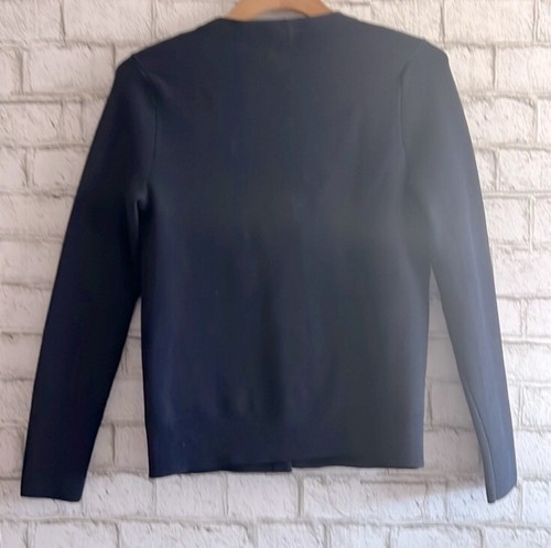 NWT Banana republic Faux Fur Sweater Jacket Navy Size XS cardigan blue - Picture 7 of 10