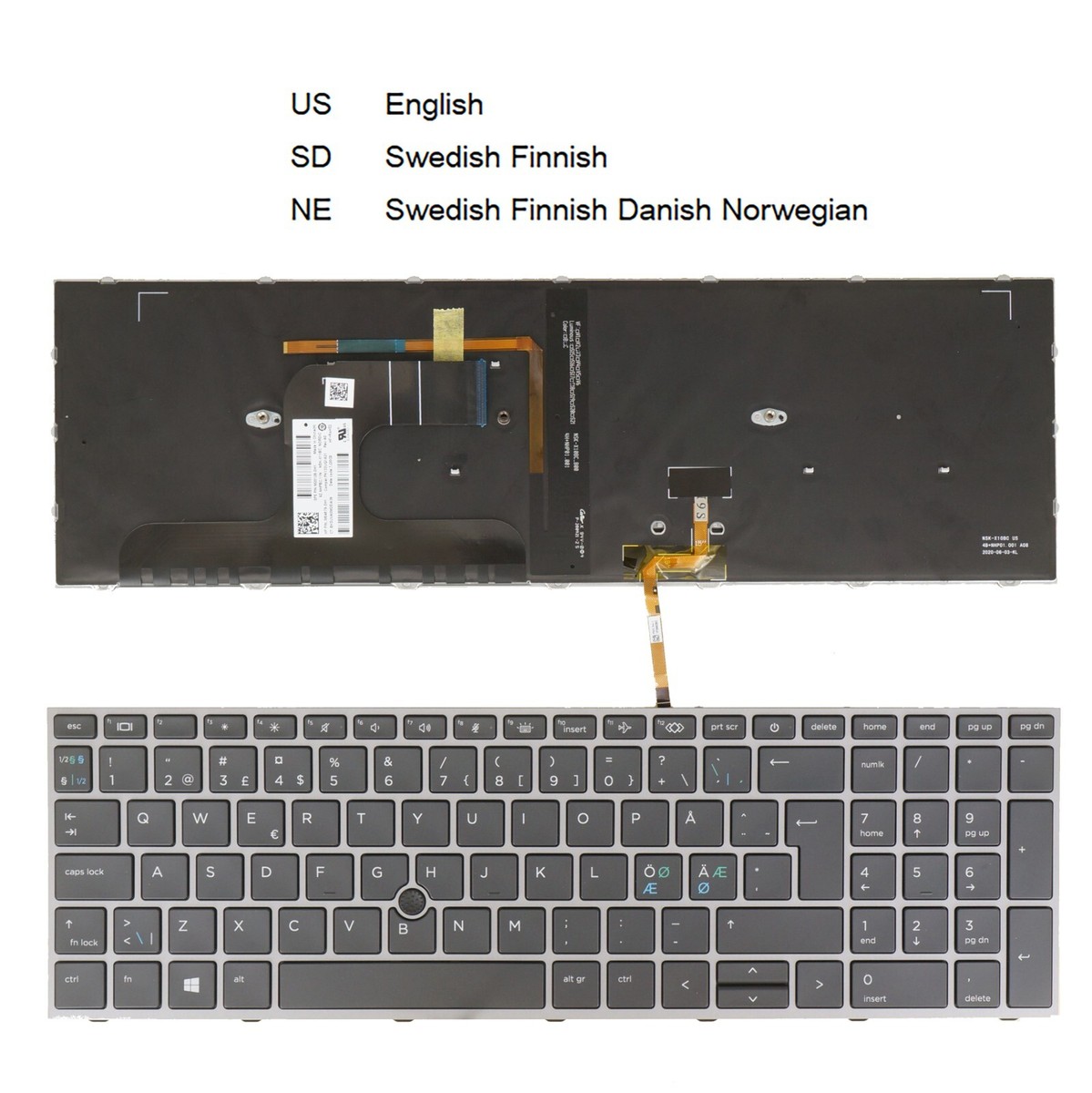 ラスト1◎New Model◎HP Flex1◎9inch Laptop Keyboard For HP Zbook Fury 17 G7 G8 Backlit M04679