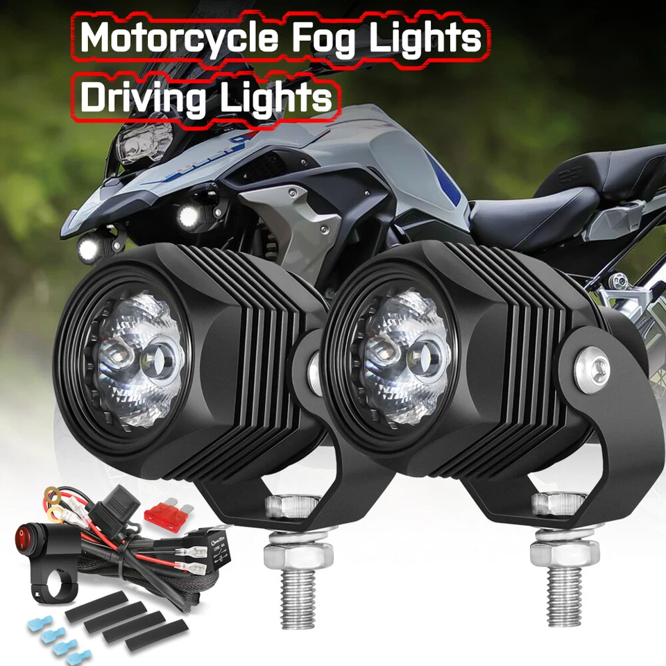 Faro auxiliar de moto con cableado para Kawasaki KLR650 1,7" LED foco Foto 2 de 4