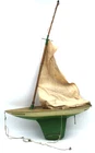 Vintage 1930s Chein PEGGY JANE 23" Pond Sailboat Toy Boat Tin Litho + Sails
