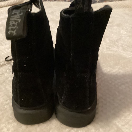 Stivali Dr. Martens neri velluto donna 10 senza stringhe anni 90 scarpe grunge stringate - Foto 8 di 13