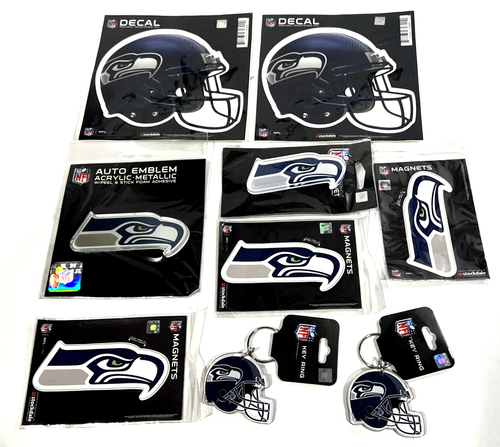 Seattle Seahawks Magnets Decals & Key Ring Gift Set