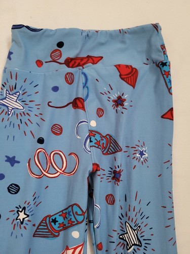 LuLaRoe Tween Size Patriotic Leggings - Picture 2 of 8