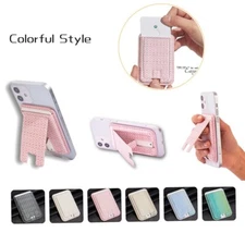 PU Leather Support Magnetic Charging Wallet w/ Bracket for for Apple 15 Plus USA