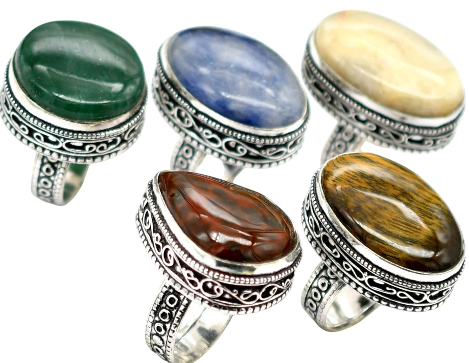 Natürlich Mix Ring / Bulkware Schmuck / Großhandel Menge / 925 Sterling - Bild 3 von 4