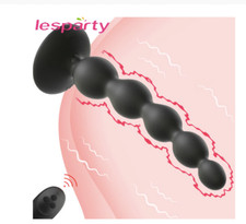 10 SPEED VIBRATING BEADS PROSTATE MASSAGER DUAL MOTOR STIMULATOR FOR MEN WOMEN